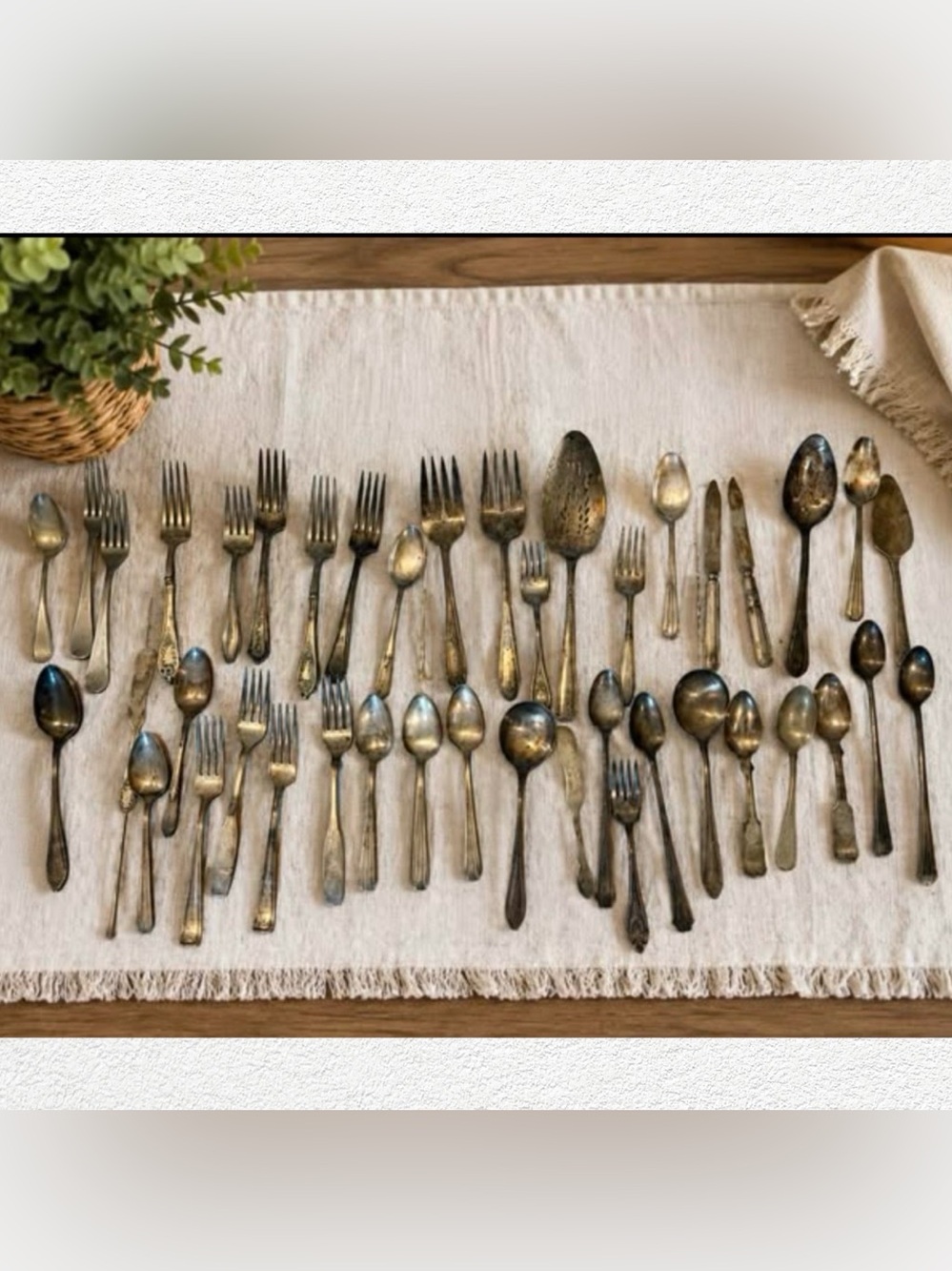 🥄 Vintage Silver-Plated Flatware & Serving Utensil Lot | 42 Pieces Mixed